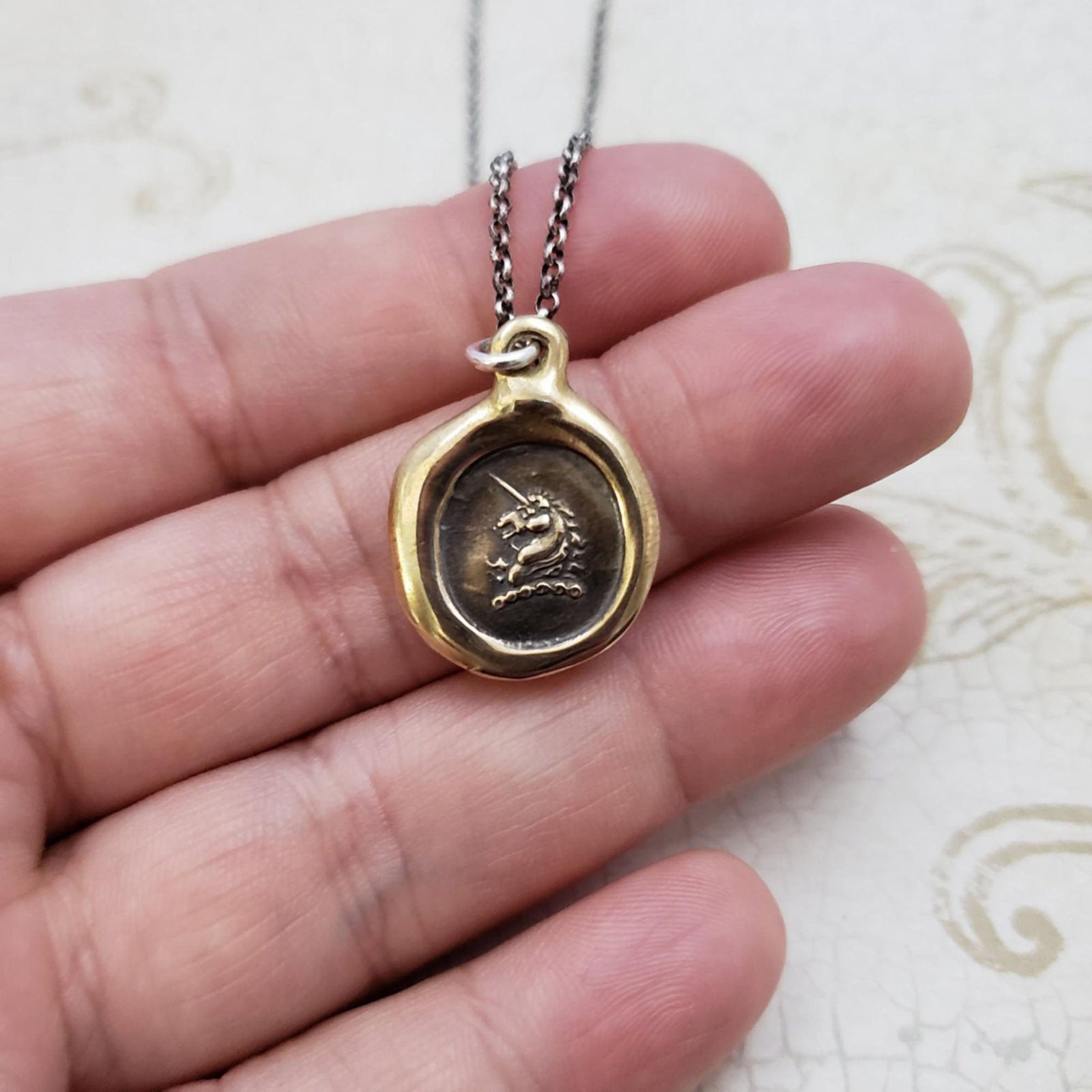 Unicorn Pendant in Bronze