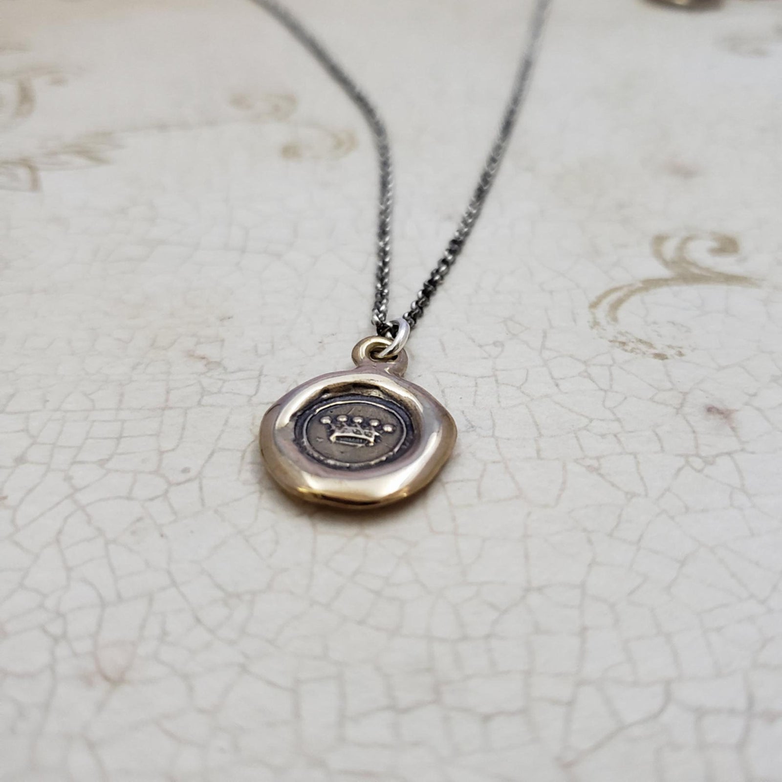 Crown Pendant in Bronze