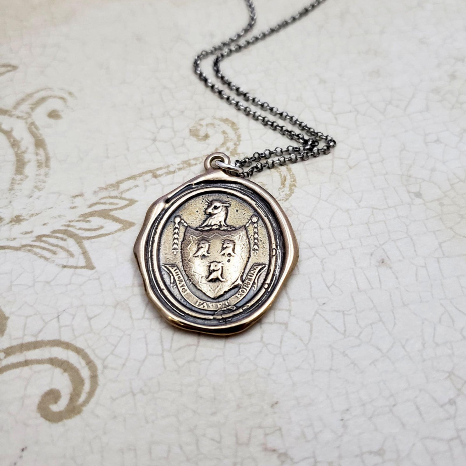 Fortune Favors the Brave Necklace in Bronze