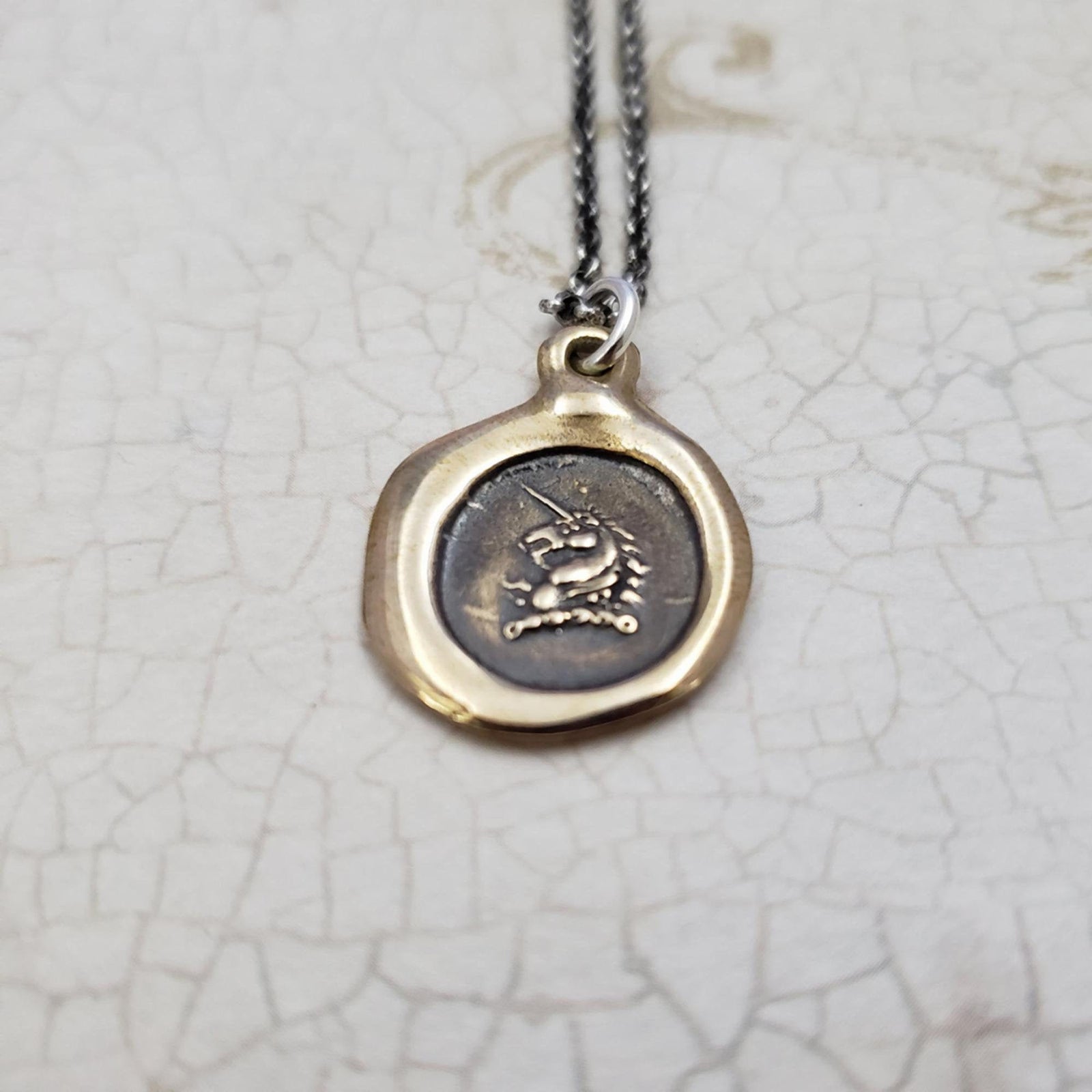 Unicorn Pendant in Bronze