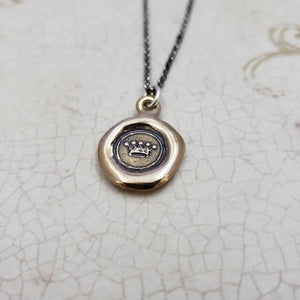 Crown Pendant in Bronze