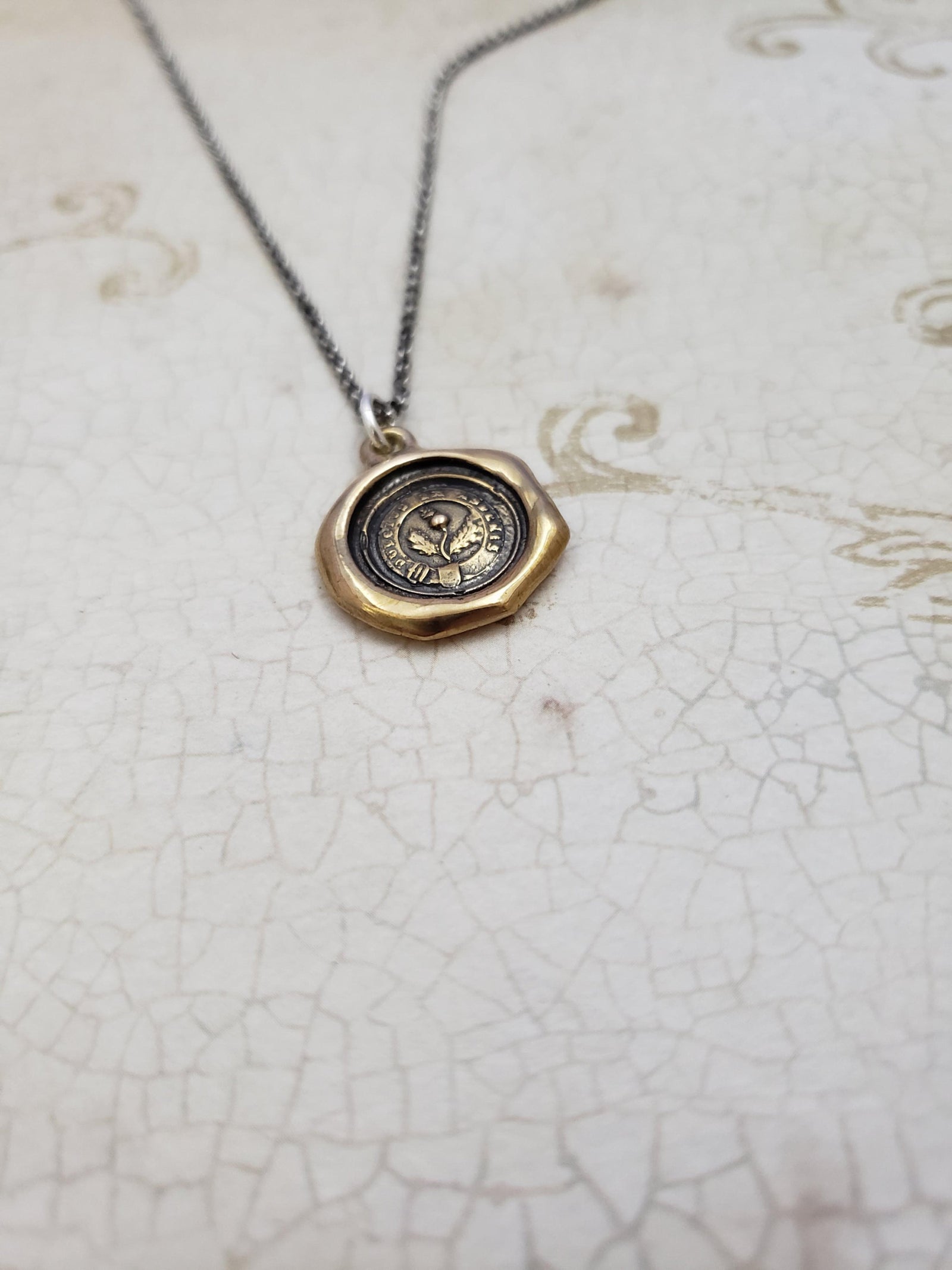Thistle - Sweeter after Difficulties Pendant in Bronze