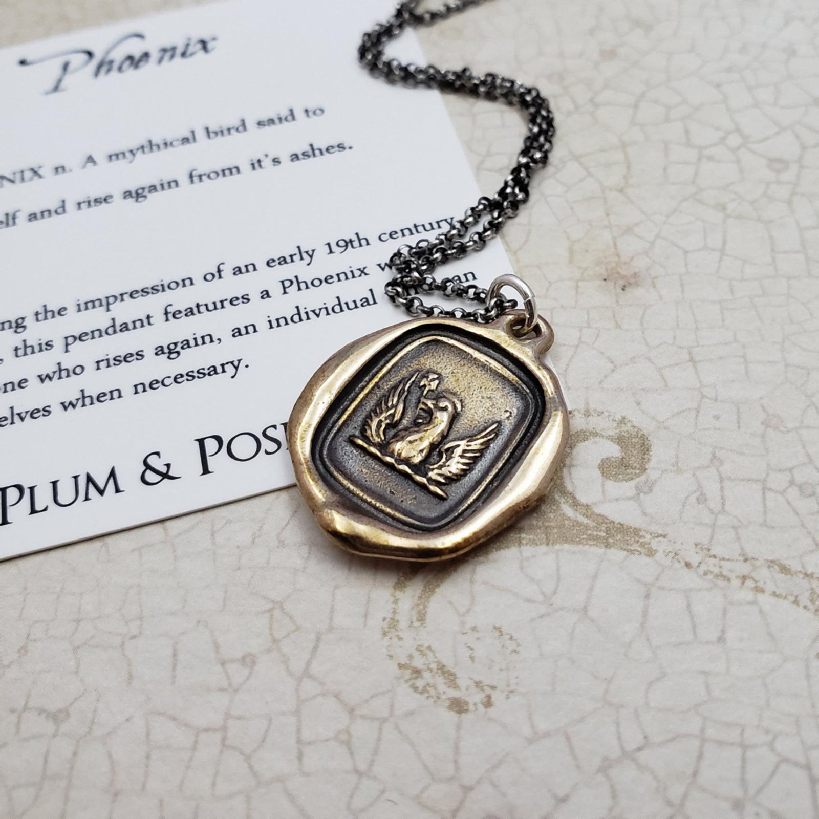 Phoenix Necklace in Bronze