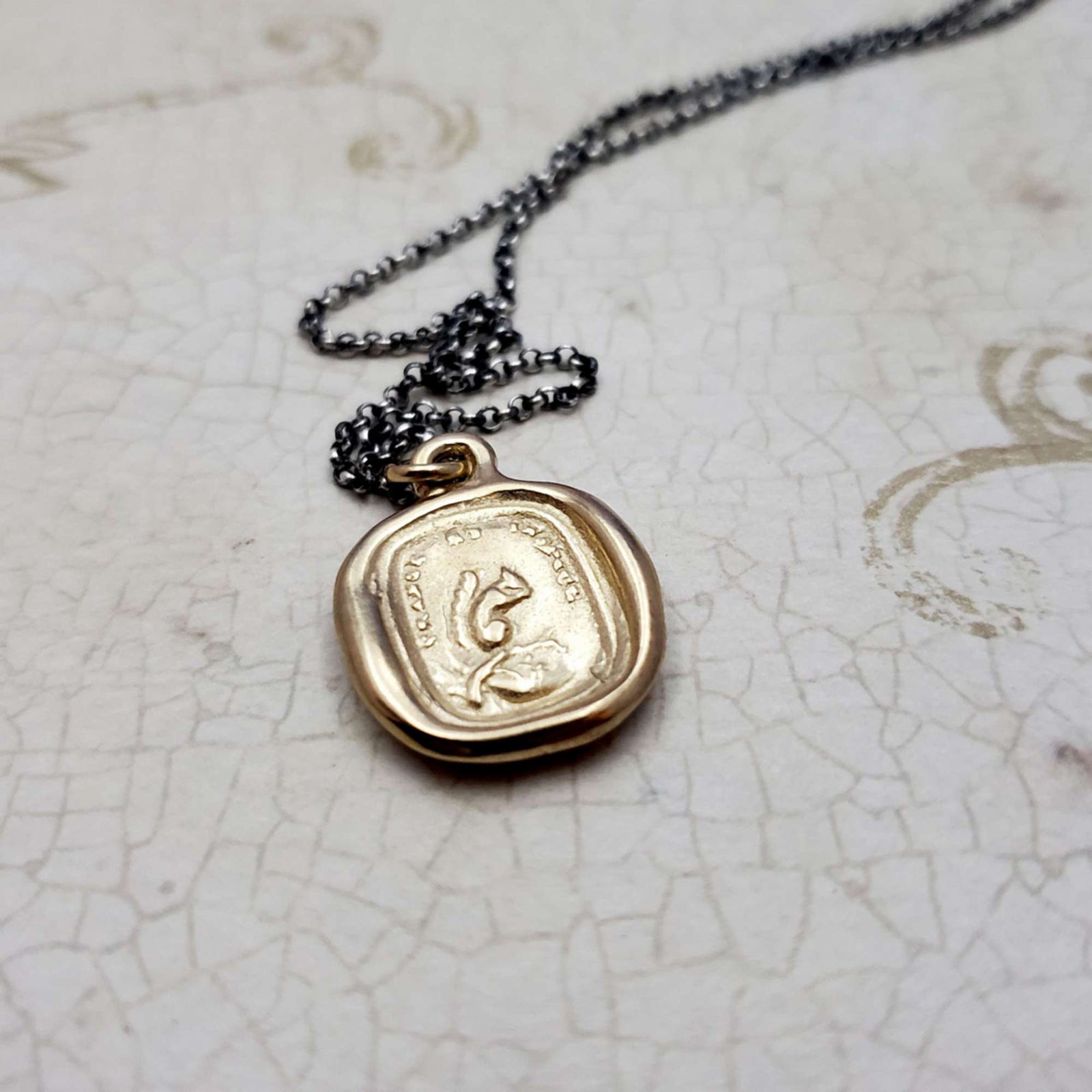 Squirrel - Look Within - Break and Behold in Gold Vermeil