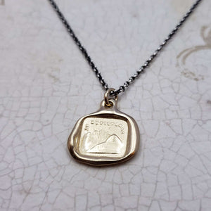 Rainbow - I Will Return Tomorrow Wax Seal necklace in Gold Vermeil