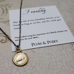 Friendship - Clasped Hands Friendship Necklace in Gold Vermeil