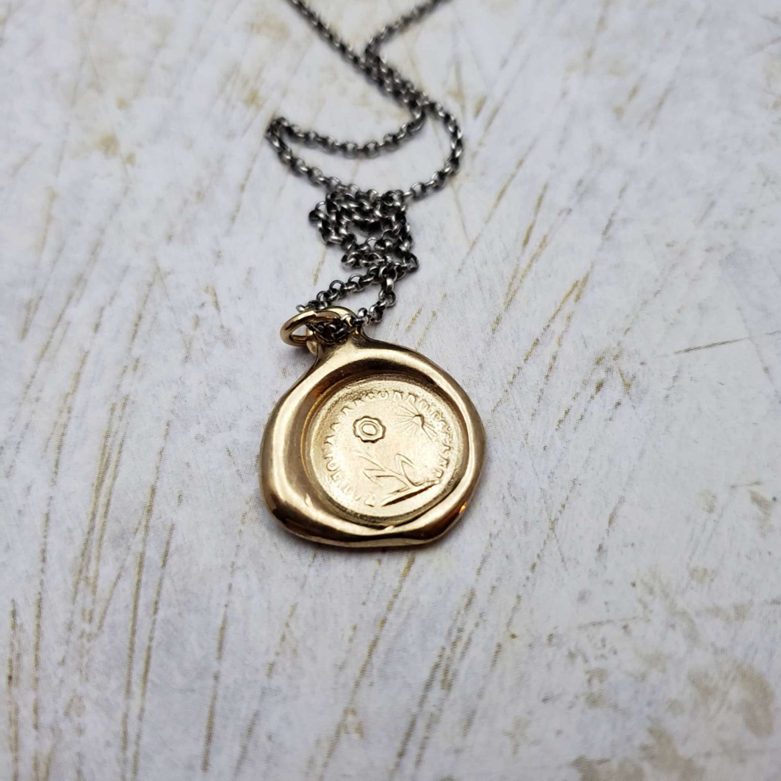 Gratitude Sunflower in Gold Vermeil