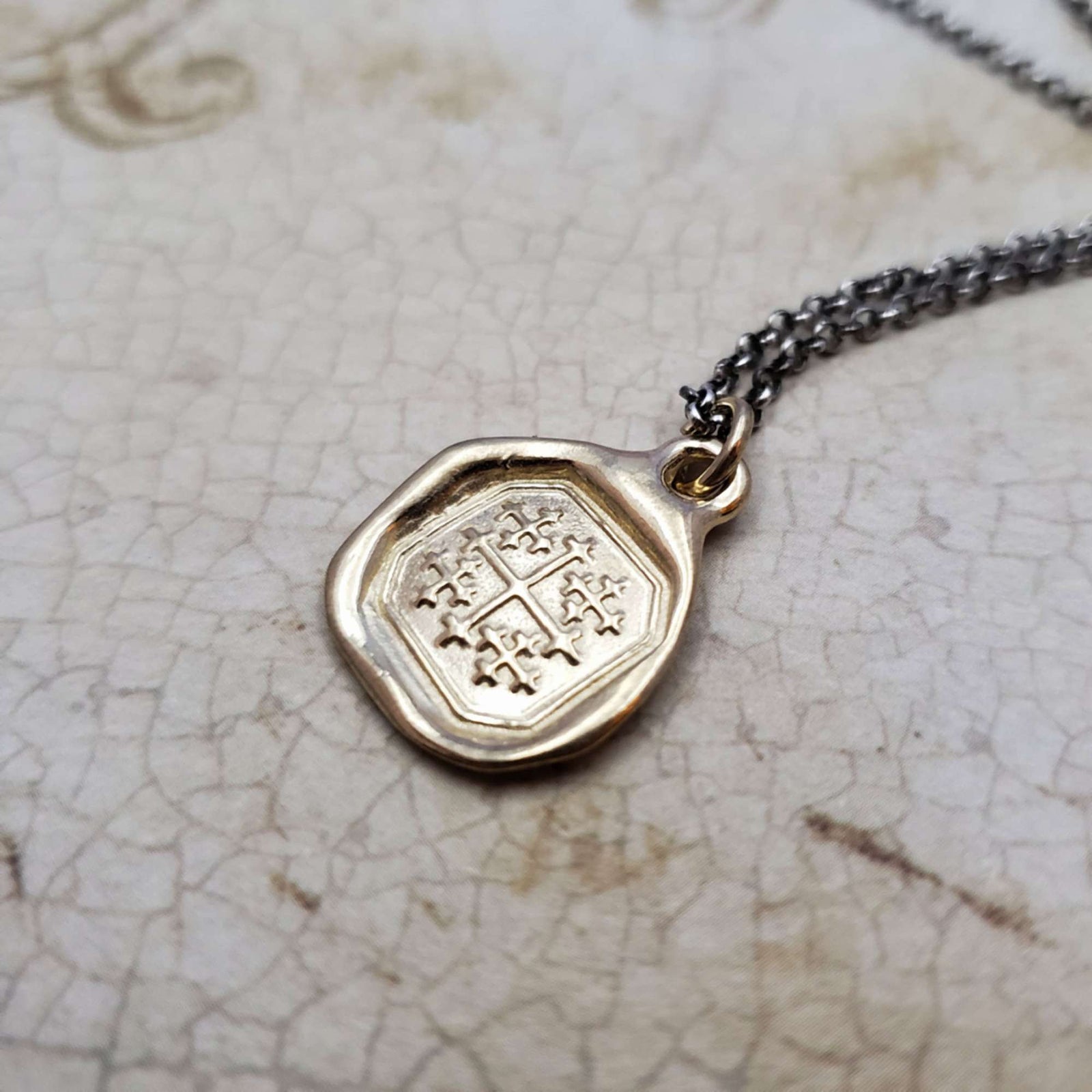 Jerusalem Cross in Gold Vermeil