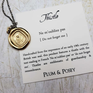 Thistle - Do Not Forget Me in Gold Vermeil