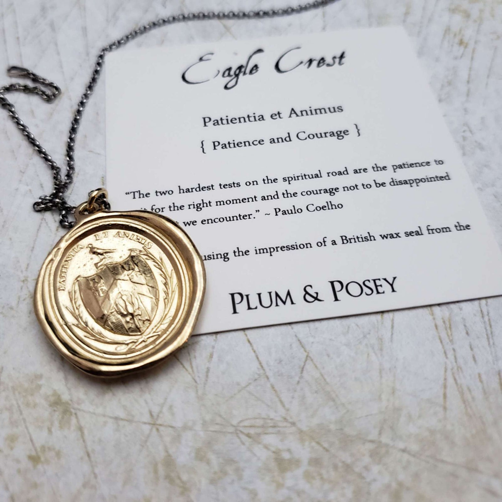 Eagle Necklace - Patience and Courage in Gold Vermeil