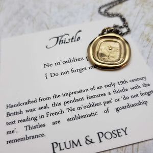 Thistle - Do Not Forget Me in Gold Vermeil