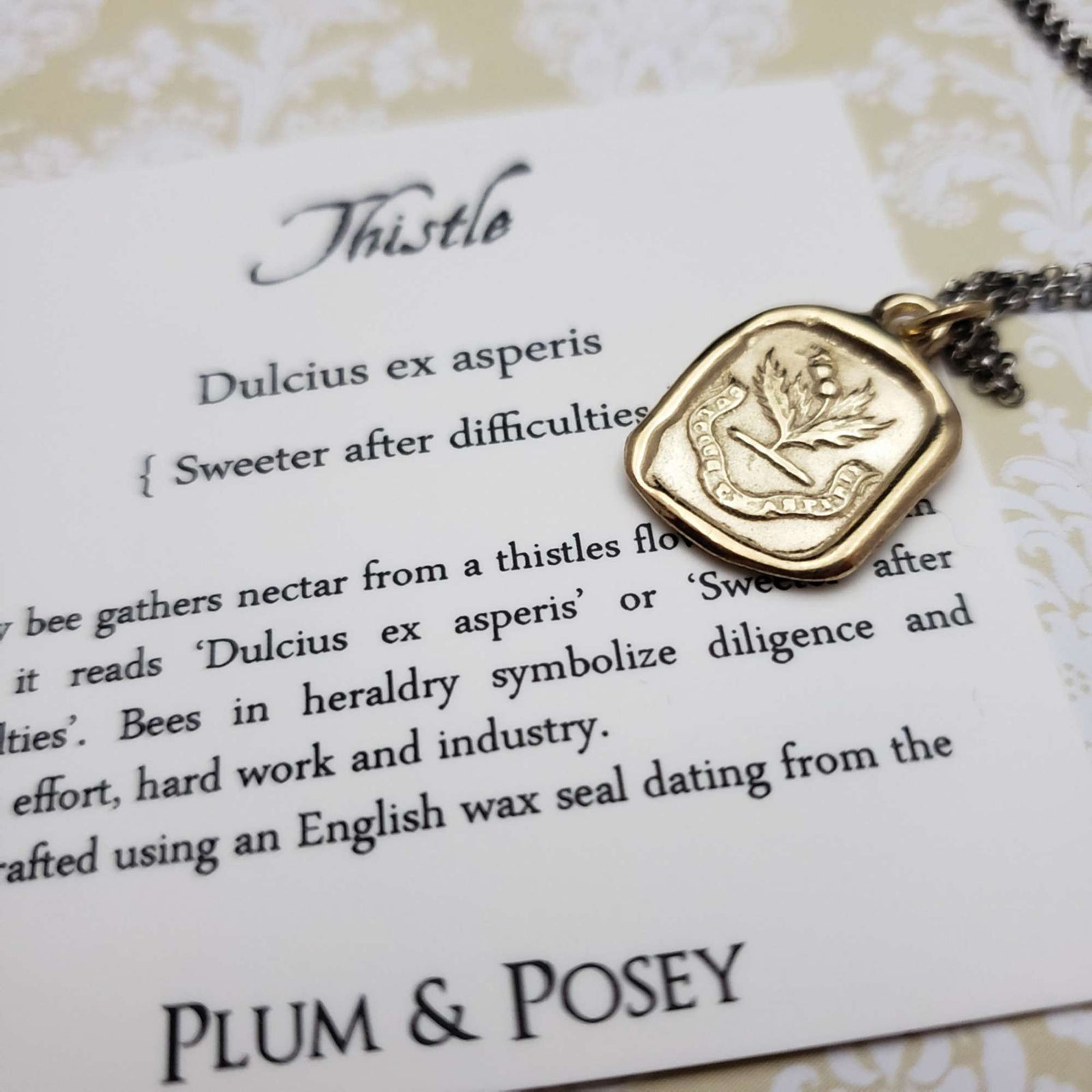 Scottish Thistle in Gold Vermeil