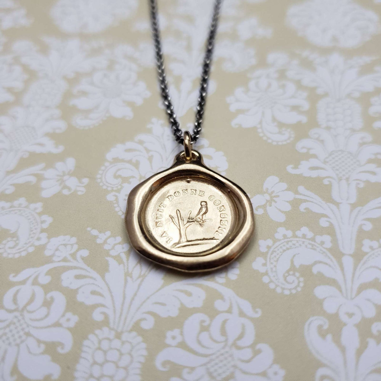 Owl - The night is full of wisdom in Gold Vermeil