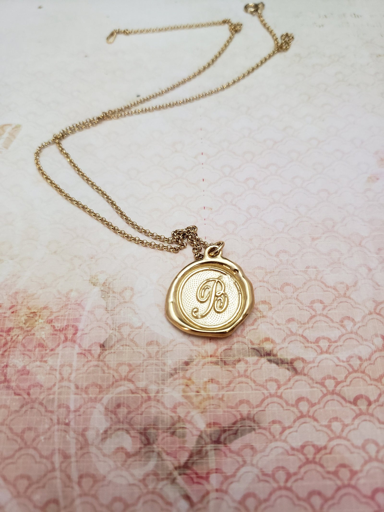 Letter B in Gold Vermeil