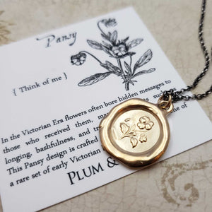 Pansy - Think of Me in Gold Vermeil