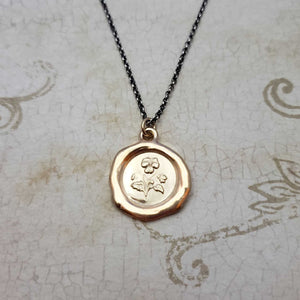 Pansy - Think of Me in Gold Vermeil