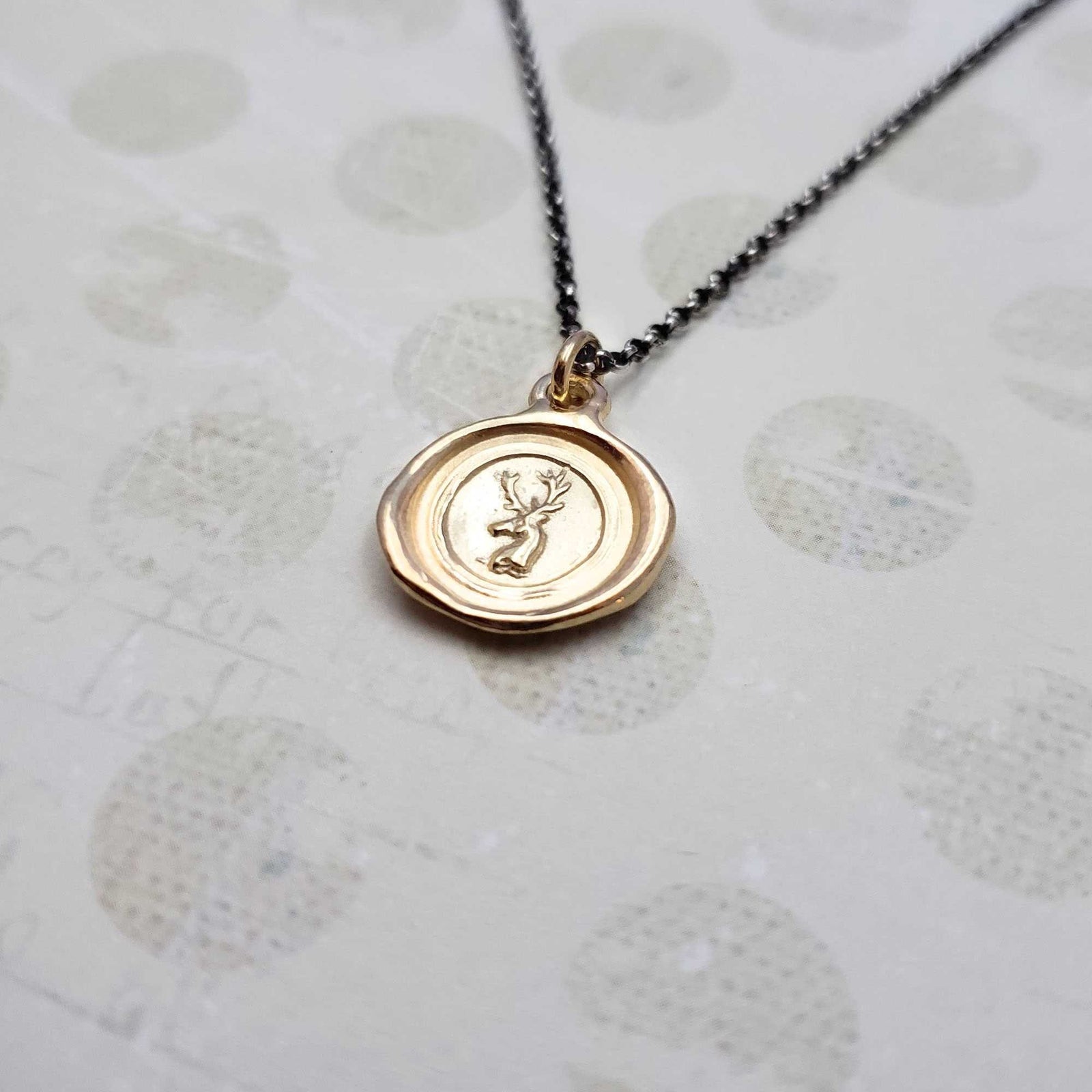 Stag Whimsy in Gold Vermeil