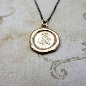 Pansy - Think of Me in Gold Vermeil