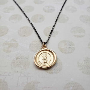 Stag Whimsy in Gold Vermeil