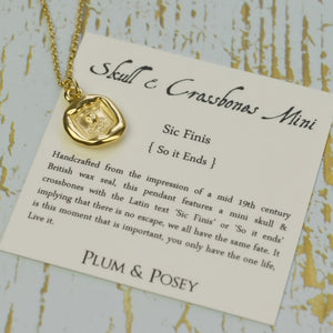 Skull and Crossbones - Thus the end in Gold Vermeil