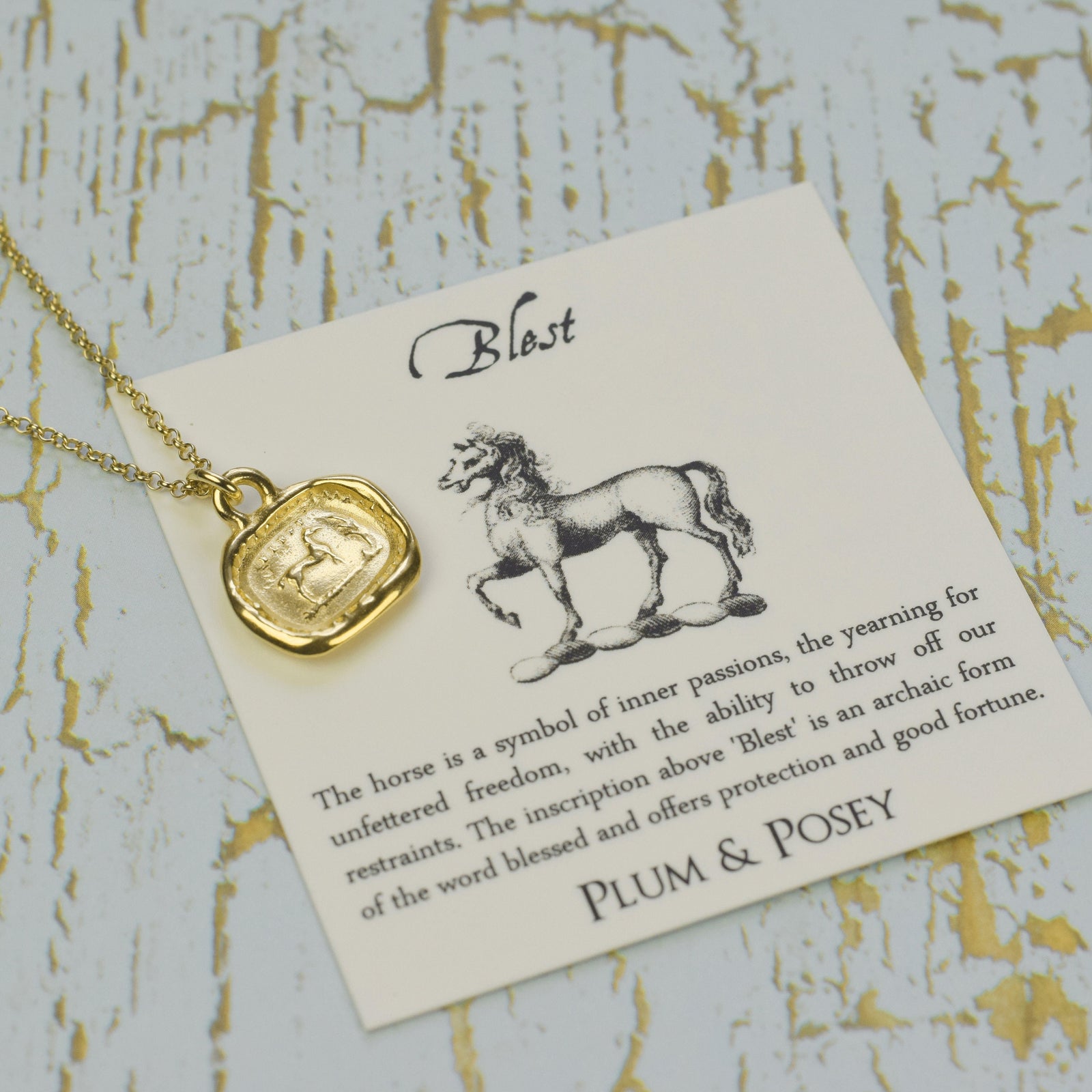 Blest Horse - Protection and good fortune in Gold Vermeil