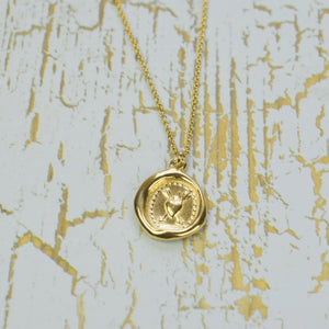 Adoration - Flaming Heart and Arrows in Gold Vermeil