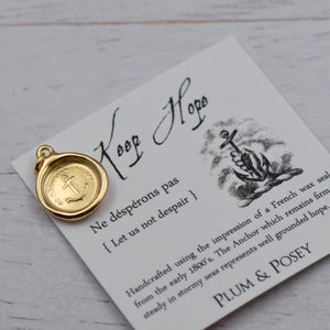 Anchor - Keep Hope in Gold Vermeil