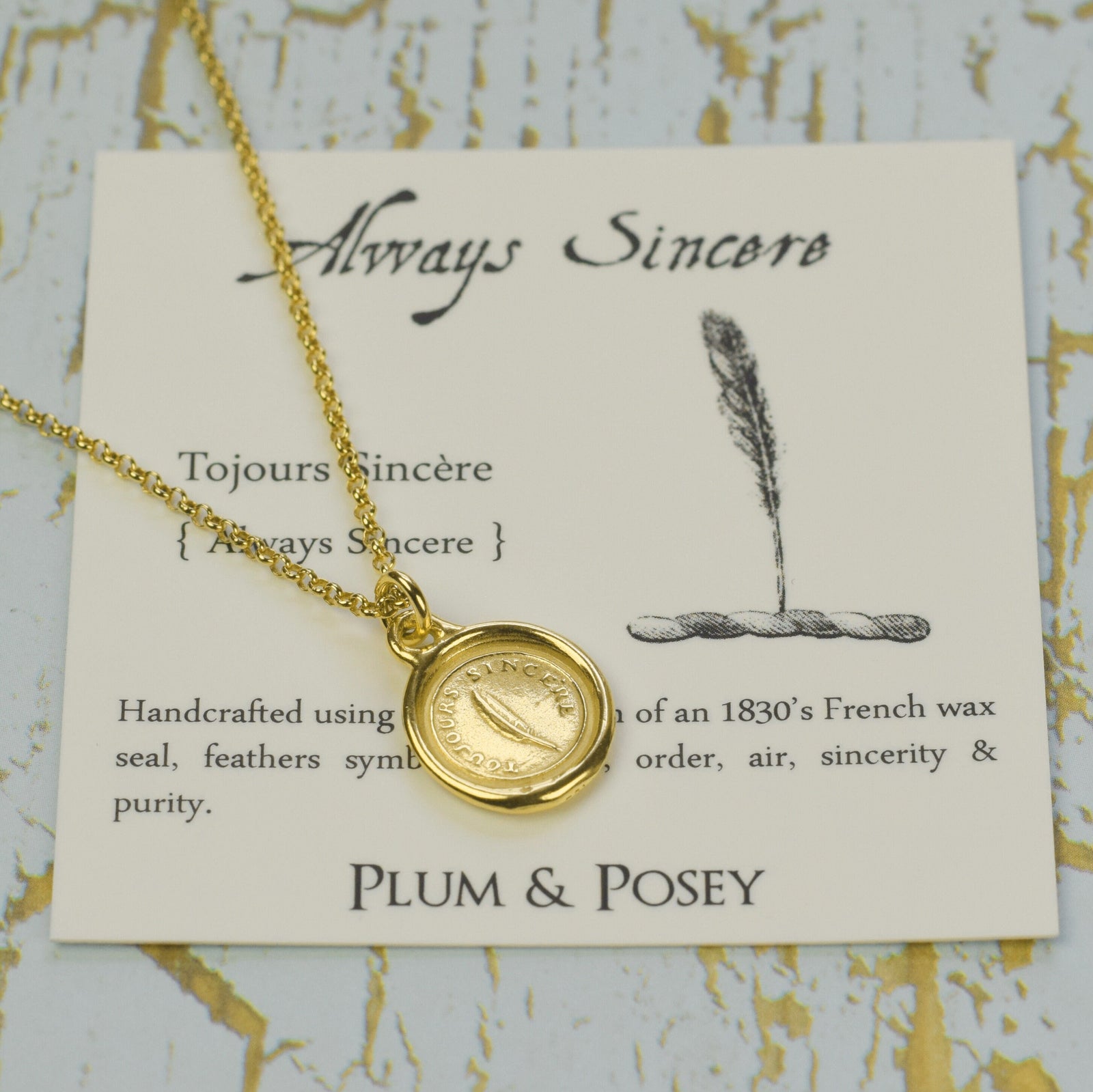 Feather - Always Sincere Feather in Gold Vermeil