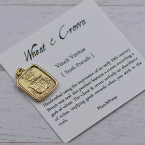 Truth Prevails - Wheat and Crown in Gold Vermeil