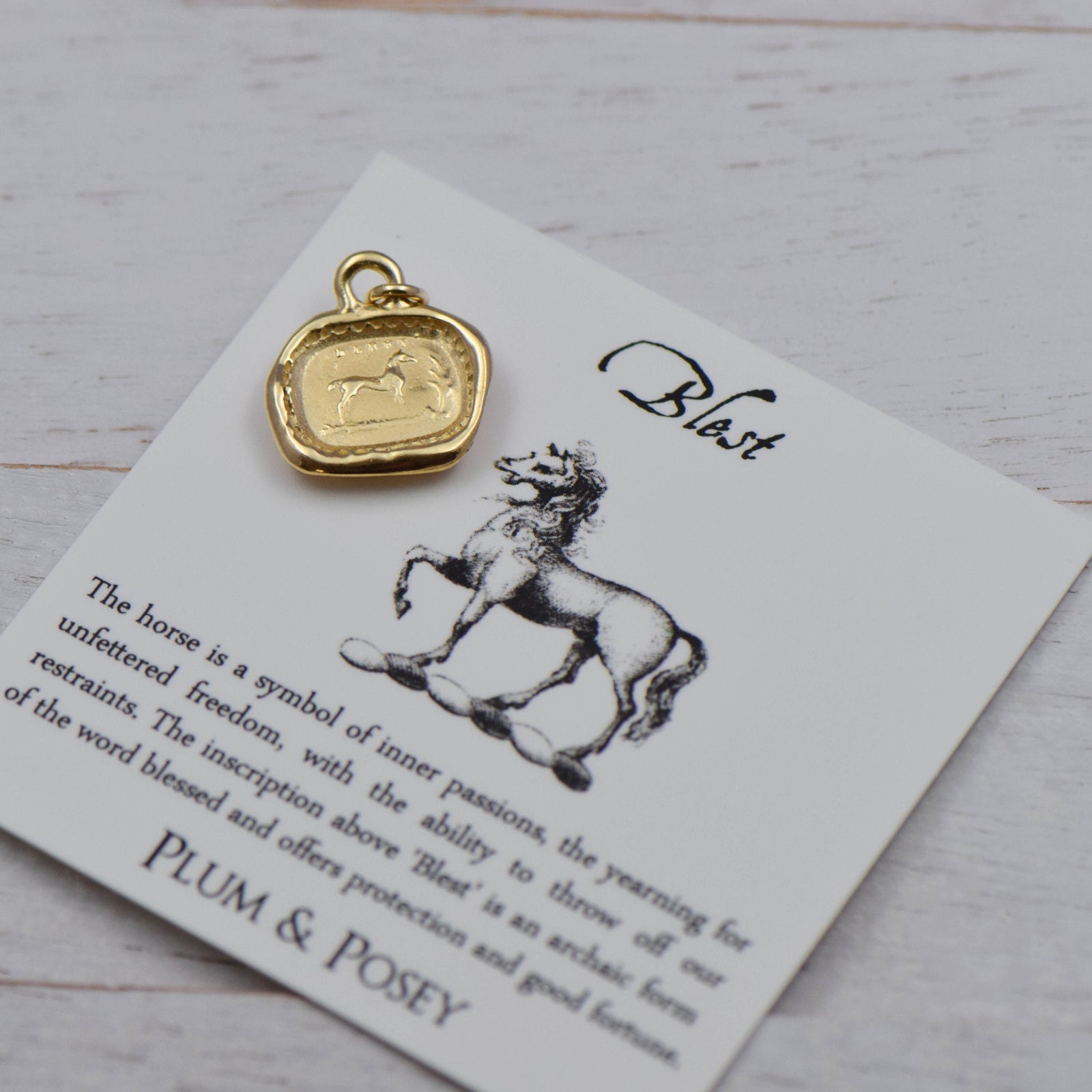 Blest Horse - Protection and good fortune in Gold Vermeil