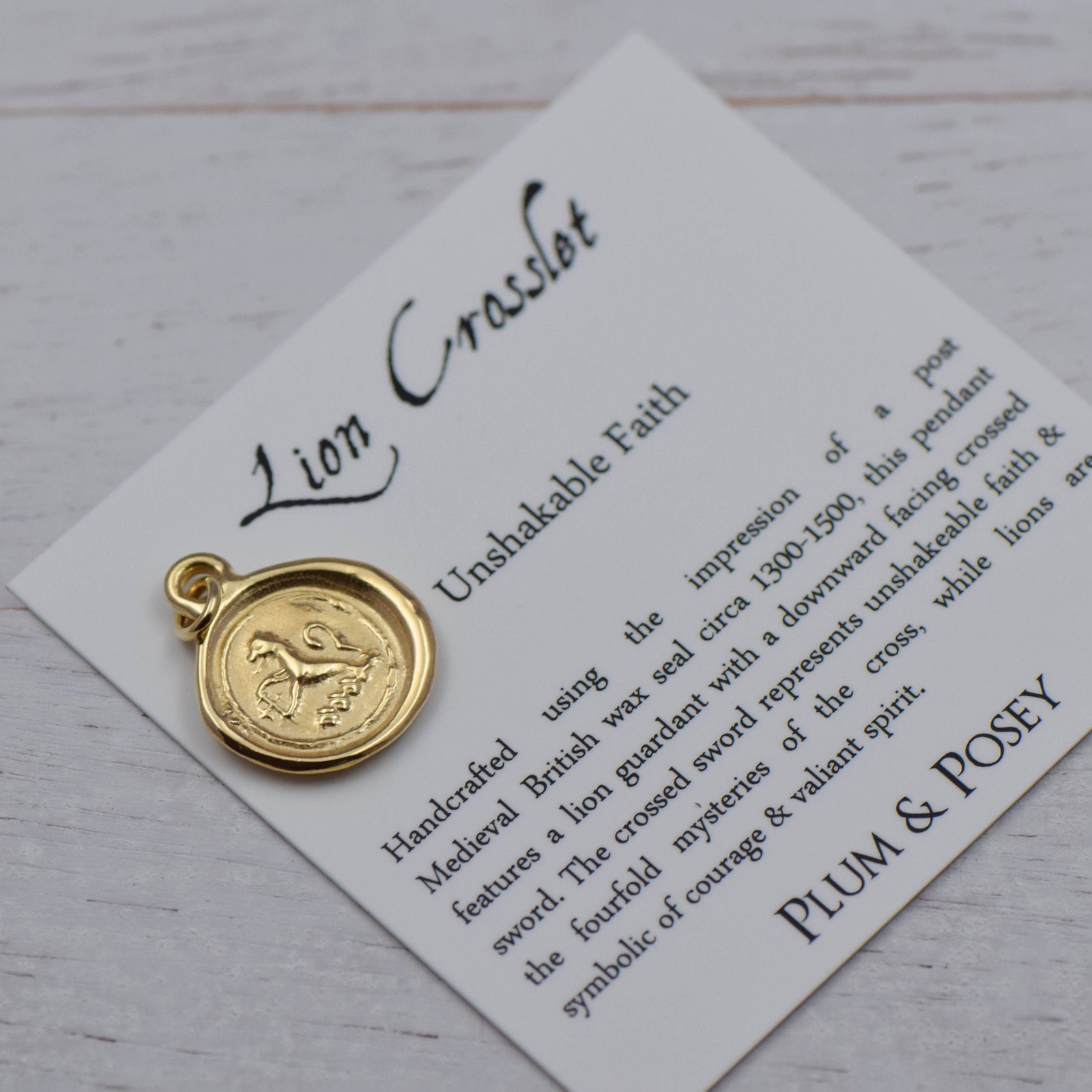 Lion Crosslet Fitchee in Gold Vermeil