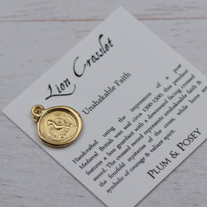 Lion Crosslet Fitchee in Gold Vermeil