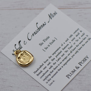 Skull and Crossbones - Thus the end in Gold Vermeil