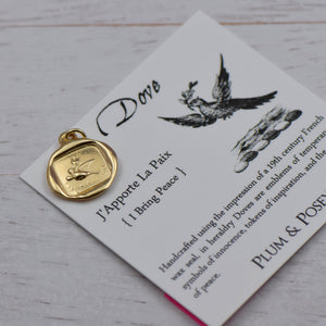 Dove - I Bring Peace in Gold Vermeil Dove