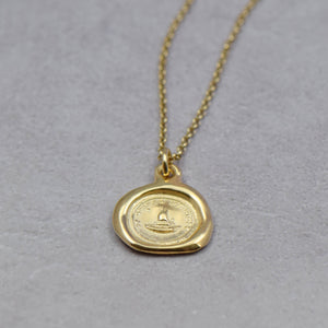 Guiding Star - Sailing Boat and North Star - It Guides me well in Gold Vermeil