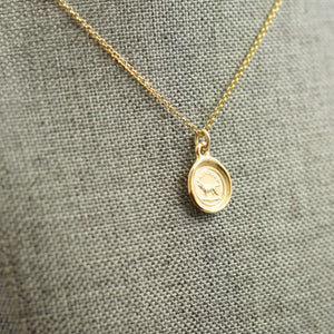Faithful Dog - Friendship Loyalty Devotion in Gold Vermeil