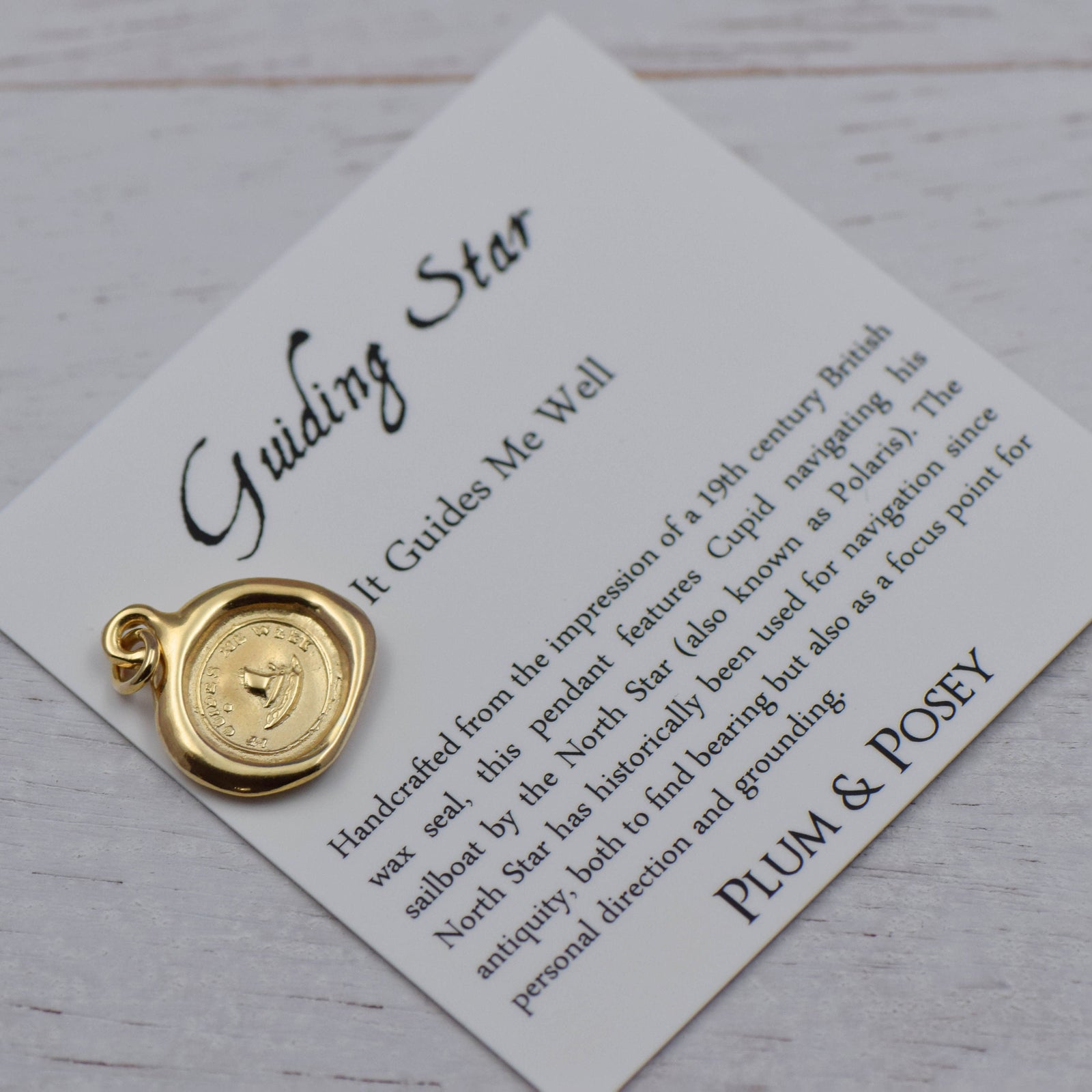 Guiding Star - Sailing Boat and North Star - It Guides me well in Gold Vermeil