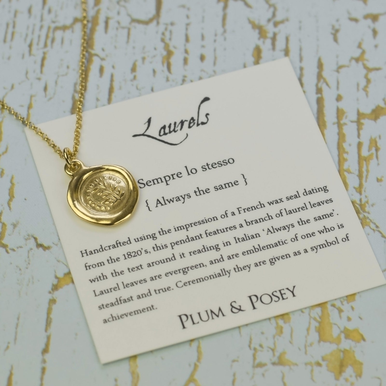 Always the Same - Laurel Leaf Evergreen in Gold Vermeil