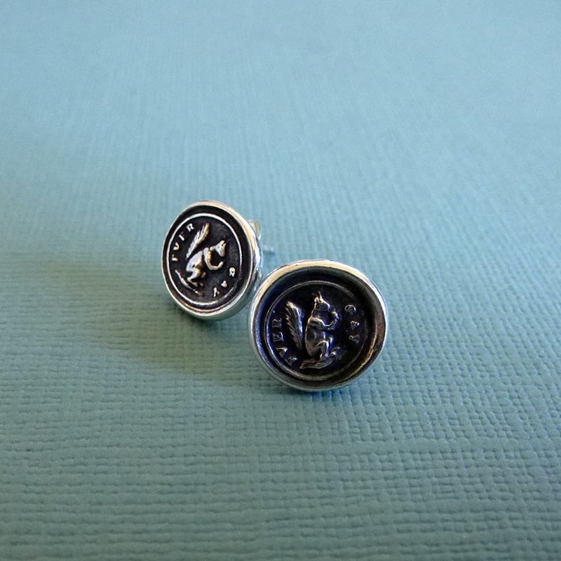 Squirrel Wax Seal Earrings - Ever Gay - Squirrel Stud Earrings