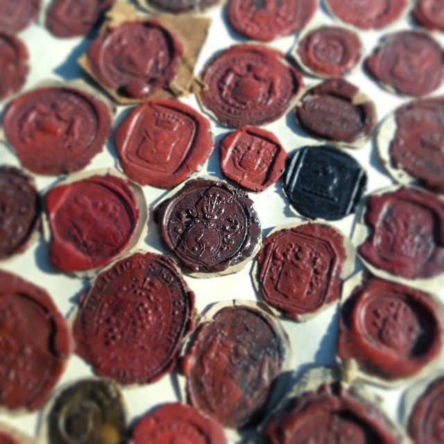 Loose seals saved from historical correspondence