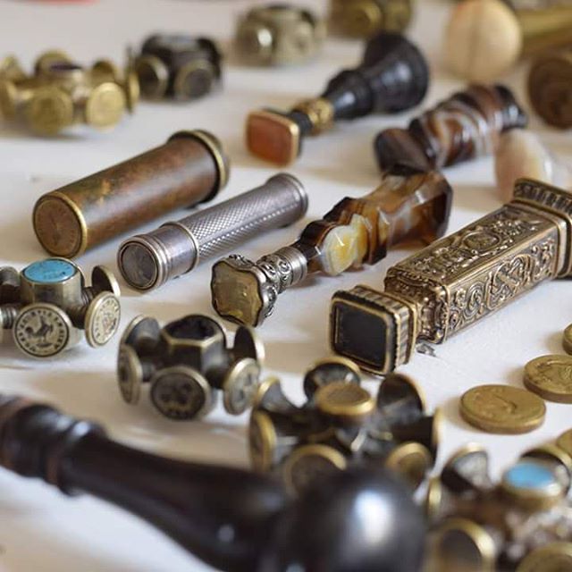 A selection of antique desk seals