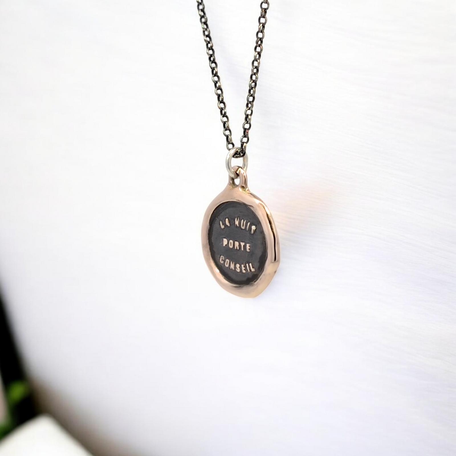 The Night Brings Counsel - Bronze Wax Seal Pendant