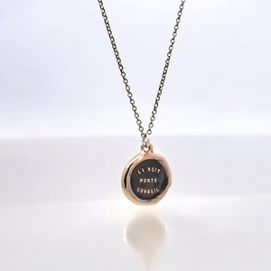 The Night Brings Counsel - Bronze Wax Seal Pendant