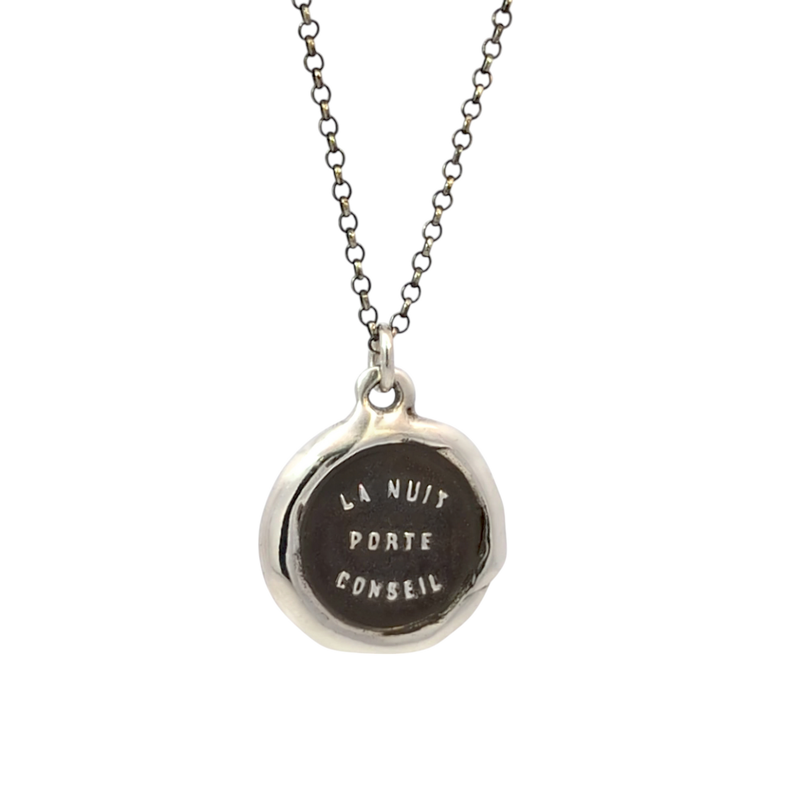 The Night Brings Counsel - Silver Wax Seal Pendant