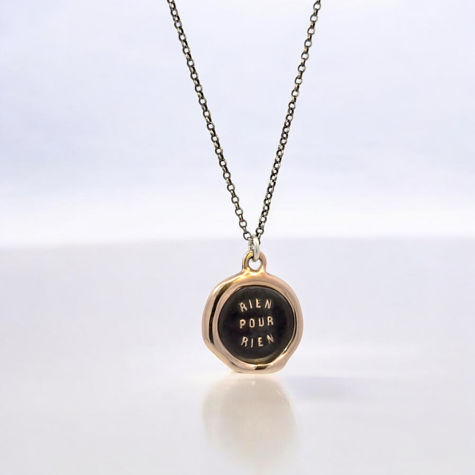 Nothing for Nothing - Bronze Wax Seal Pendant
