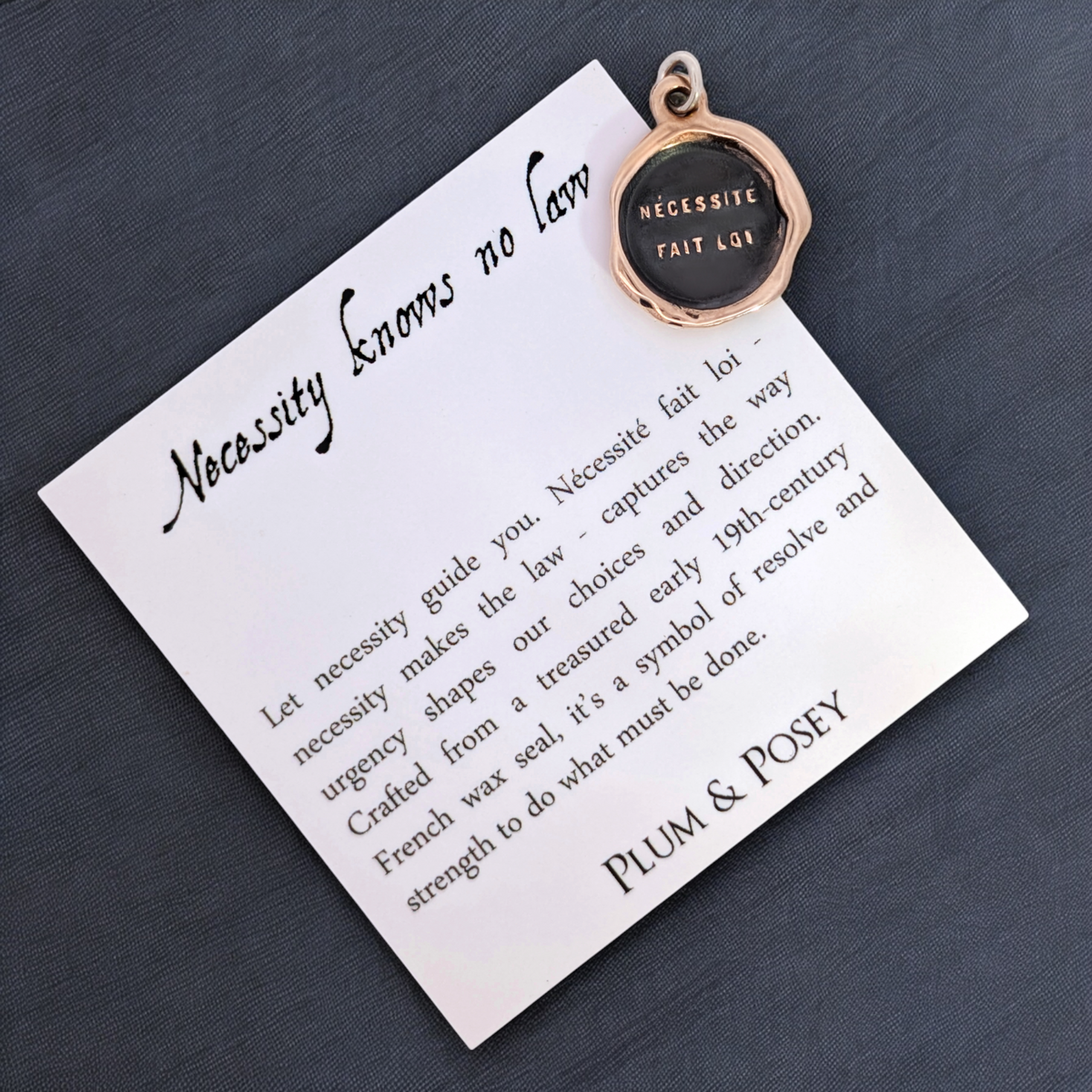 Necessity Knows No Law - Bronze Wax Seal Pendant