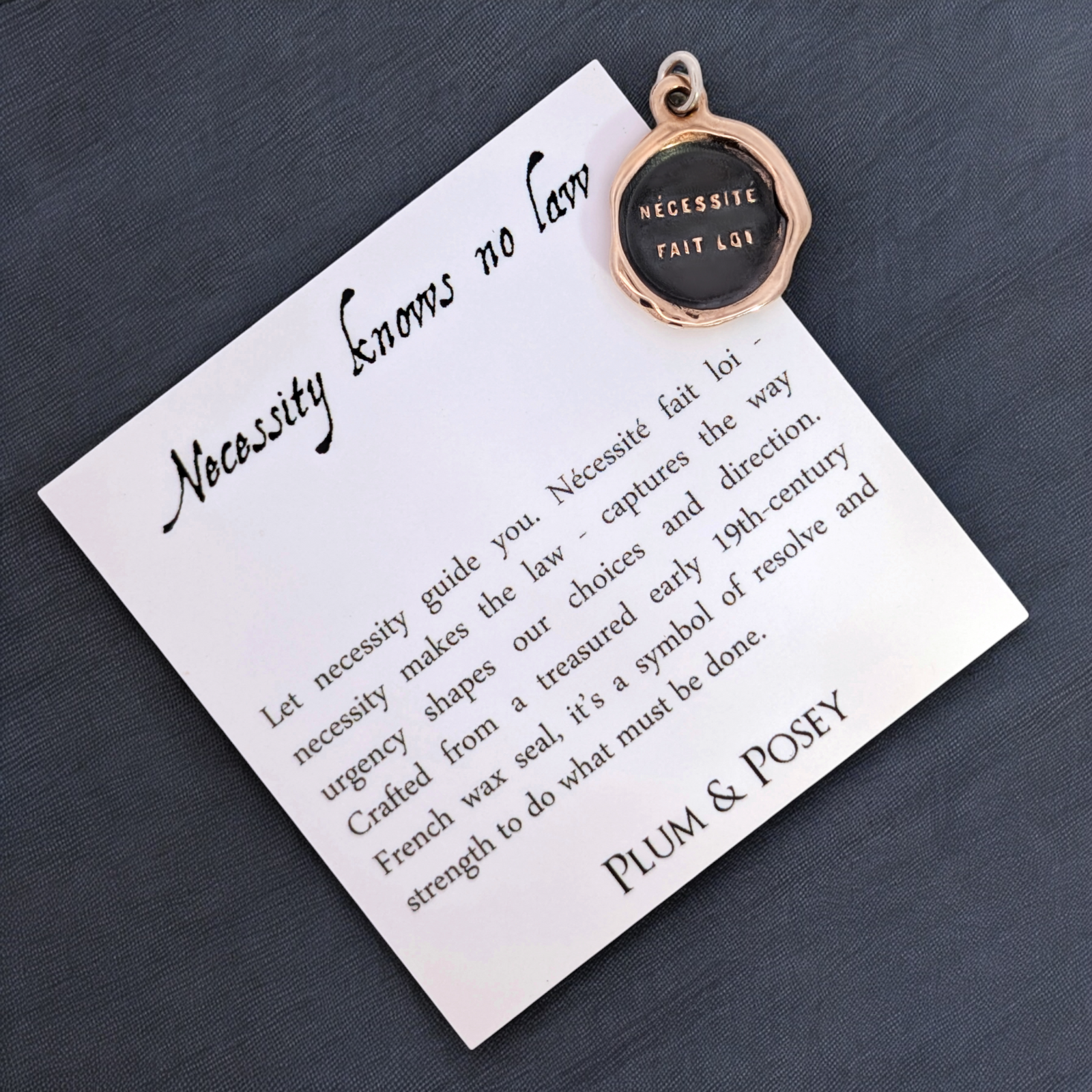 Necessity Knows No Law - Bronze Wax Seal Pendant