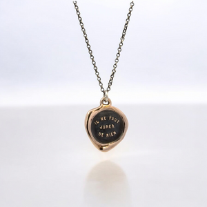 Never Say Never - Bronze Wax Seal Pendant