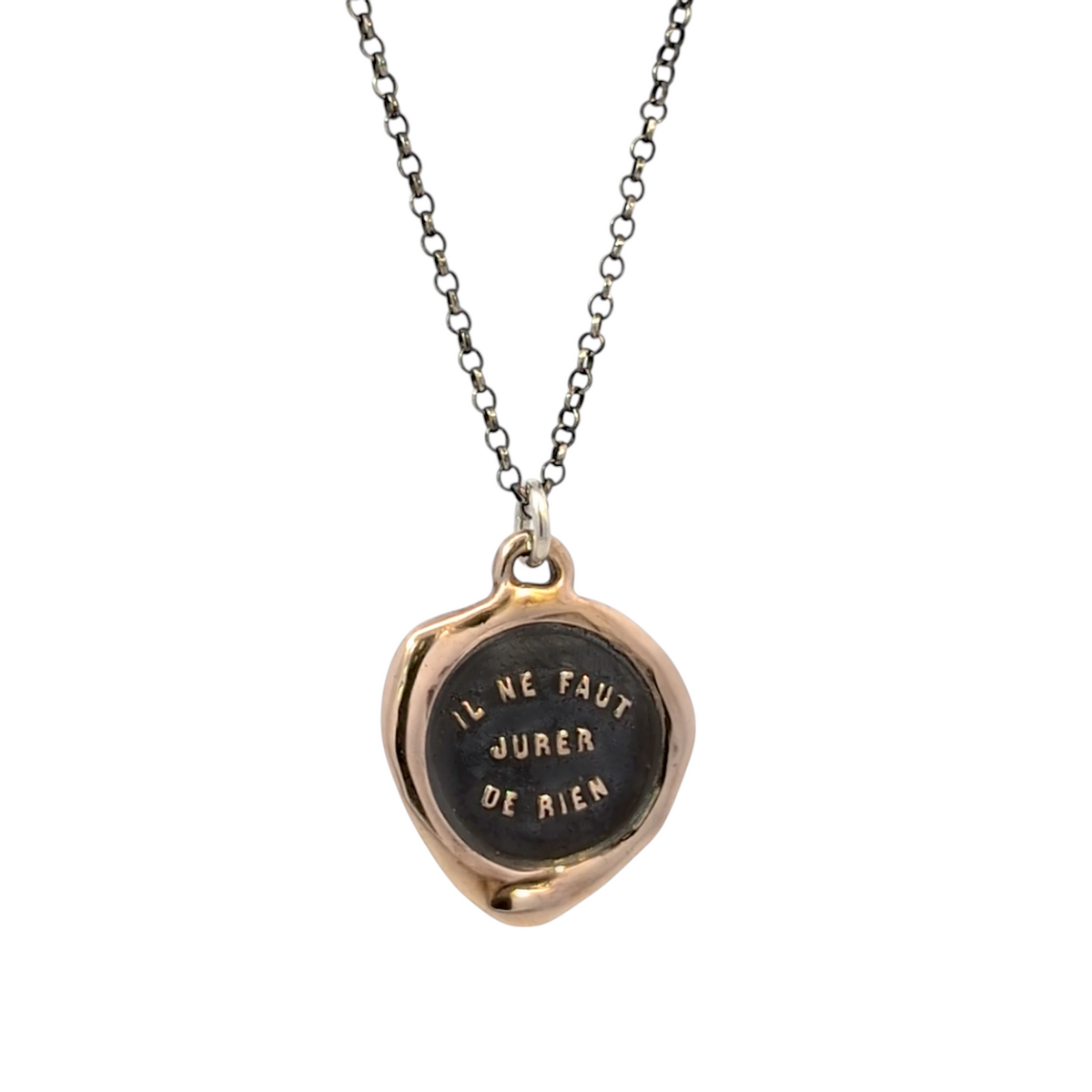 Never Say Never - Bronze Wax Seal Pendant