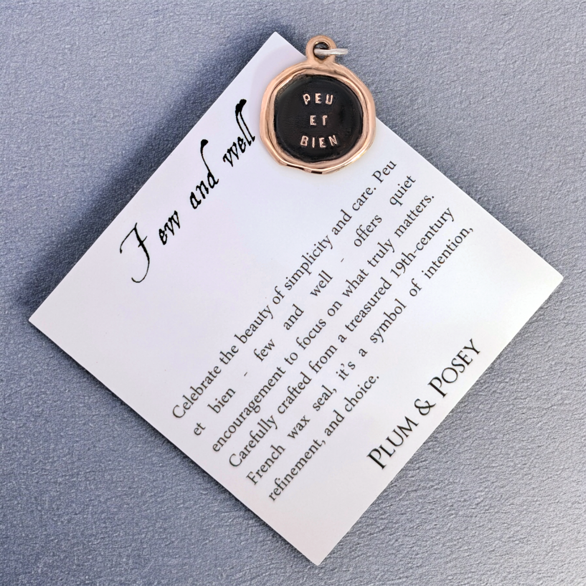 Few and Well - Bronze Wax Seal Pendant